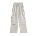 thumbnail image 4 of Atogsazn Children Girls Cargo Sweatpant Kids Casual Baggy Lightweight Quick Dry Pants Trouser with Pocket 05-Khaki 9-10 Years Fashion, 4 of 6