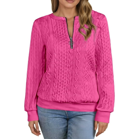 EDFBUYKRS Female Long Sleeve Sweatshirt Tunic Tops To Wear with Leggings Long Sleeve Shirt V Neck Sweatshirt Casual Pullover Sweater with Pockets Size M