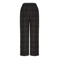 thumbnail image 5 of FRSASU Womens Plaid Palazzo Pants Wide Leg High Waisted Lounge Pants Fashion Casual Trousers with Pockets Brown, 5 of 7