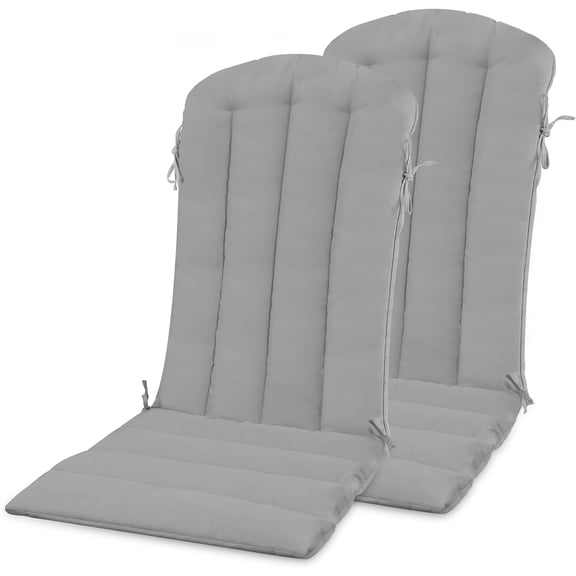 Springg Adirondack Chair Cushion, Thin Rocking Chair Cushions with Straps Set of 2, Folding Patio Chair Pad for Indoor and Outdoor, 19.7x18.9x1.5 Inch, Gray
