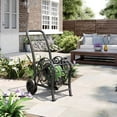 thumbnail image 6 of Suncast Decorative Metal Outdoor Garden Hose Cart for 150' of Standard Vinyl Hose, Black, 6 of 9