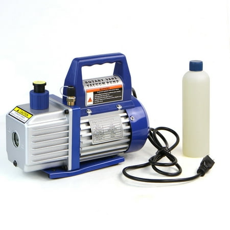 XtremepowerUS 1/4 HP 3CFM Single Stage Rotary Vane Air Vacuum Pump with Oil Bottle Set