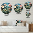 thumbnail image 4 of Designart "Blue captivate Gardens V" Abstract Botanicals Oversized Wall Clock, 4 of 5