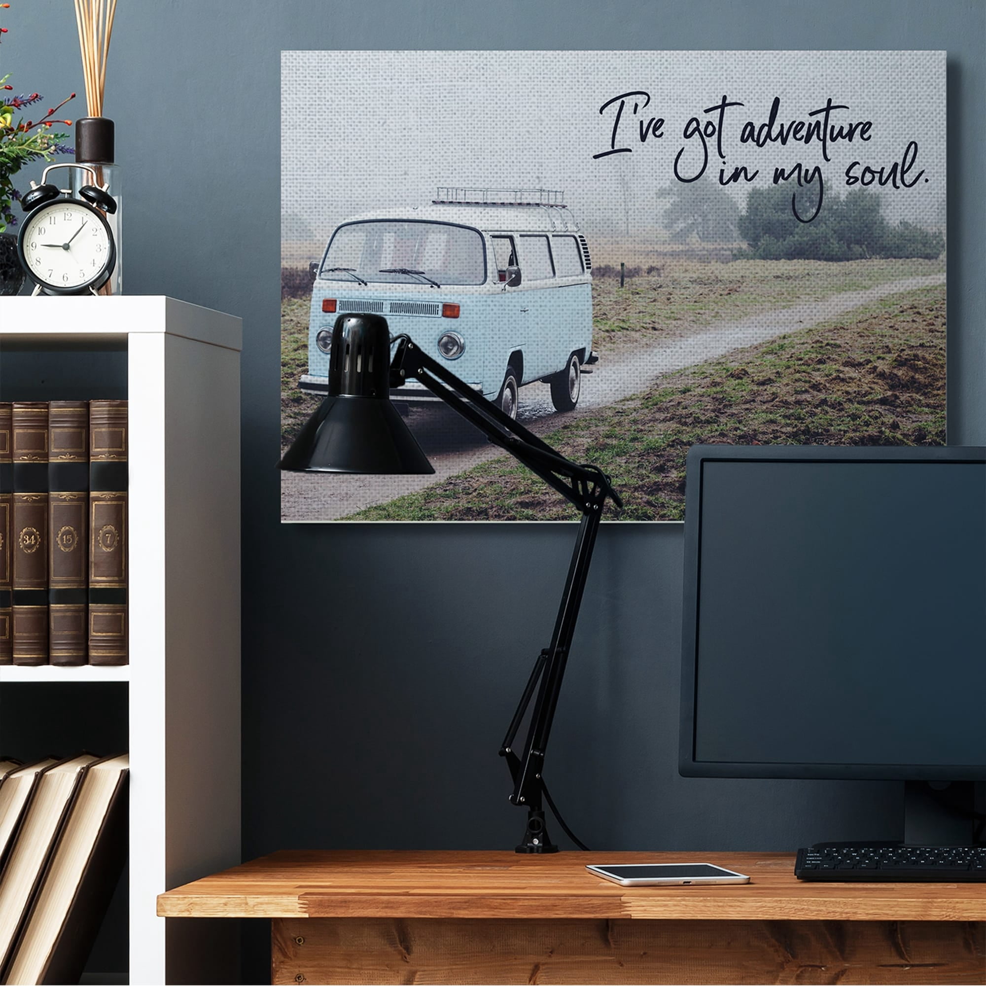 Stupell Industries Adventure In My Soul Phrase Retro Bus Road,16 x 20,Designed by Susan Ball