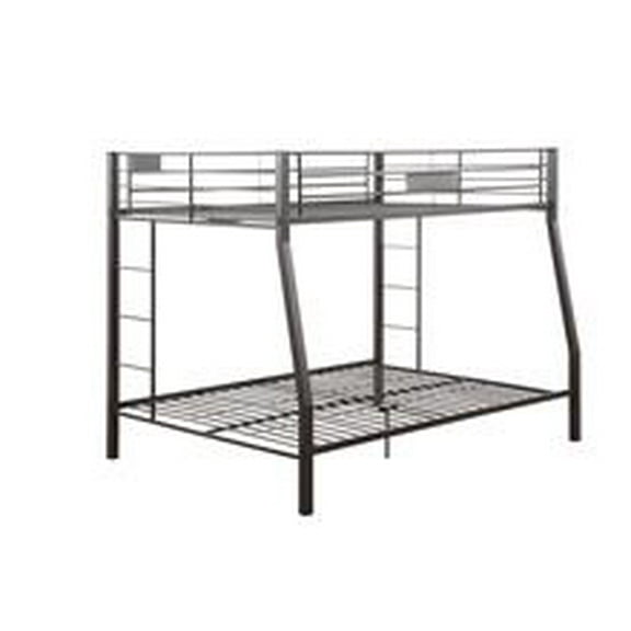 Black Metal Finish Twin over Full Bunk with Side Ladders