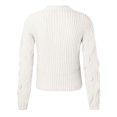 thumbnail image 3 of Chandail à Manches Courtes Bouffantes Automne et Hiver pour Femmes Col Rond Chandail Uni, 3 of 3