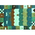 thumbnail image 1 of Ahgly Company Indoor Rectangle Abstract Turquoise Blue Contemporary Area Rugs, 4' x 6', 1 of 4