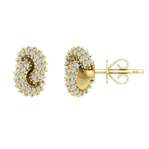 10K Yellow Gold Diamond Cluster Stud Earrings (1/2 cttw, I-J Color, I2-I3 Clarity)
