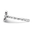 thumbnail image 2 of Silver Stackable Created Ruby Cross Ring, 2 of 7