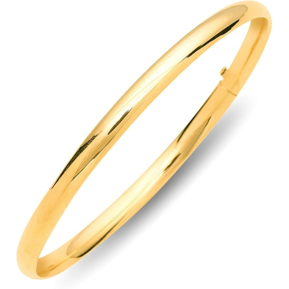 Floreo 10k Yellow Gold 5mm High Polish Shiny Bangle Bracelet 8 Inch