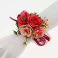 thumbnail image 4 of Boutonniere hecho con alfiler para hombre, decoración de , muñequera de ramillete, flores artificiales para el ojal, flores para n rojo, 4 of 9