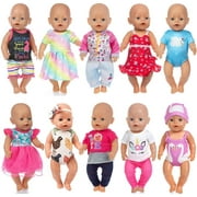 10set Doll Clothes Accessories for 14-16 inch Dolls,43cm New Born Baby Dolls,15 inch Dolls (No Doll)