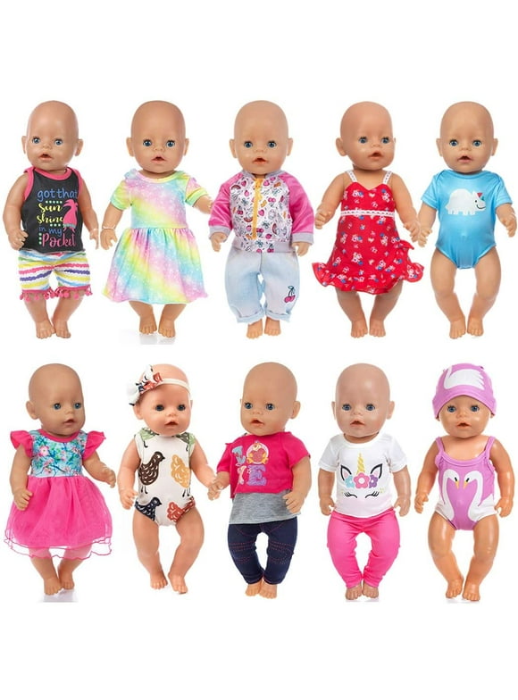 10set Doll Clothes Accessories for 14-16 inch Dolls,43cm New Born Baby Dolls,15 inch Dolls (No Doll)
