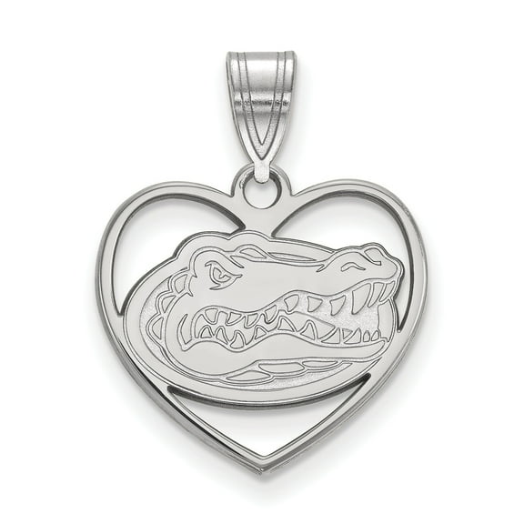 Women's Florida Gators Sterling Silver Logo Heart Pendant