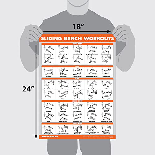 C... Dumbbell Workouts and Sliding Bench Exercise Poster Set Details about   QuickFit 2 Pack 