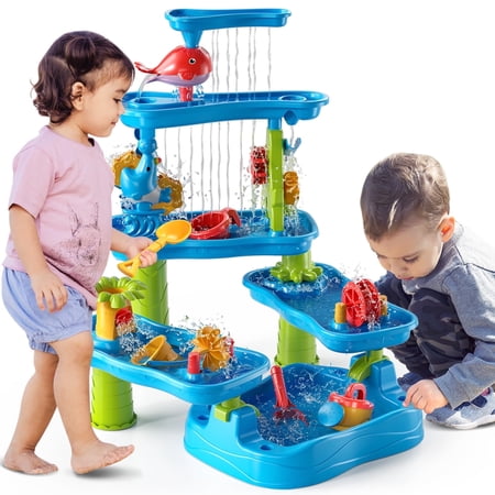 dinosaur planet kids sand water table, sandbox table kids activity sensory play table summer outdoor toys boys girls gift