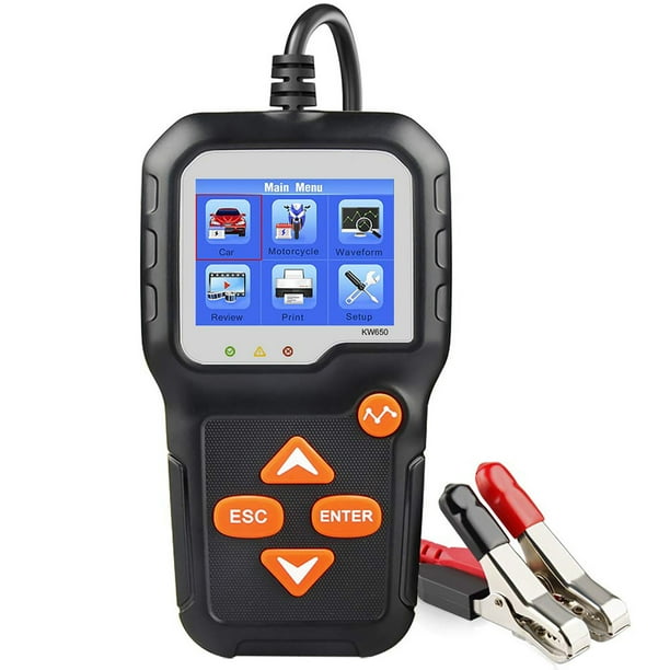 Probador De Batería De Coche De 6-12V 100-2000Cc Probador De Batería Analizador De Alternador De Arranque Herramienta De Prueba De Escáner De Carga De Batería Digital Para Vehículos De Motor De Monstrate VI007084-00