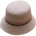 thumbnail image 4 of CoCopeaunts Women Bucket Hat Winter European American Fisherman Hat Warm Wool Felt Basin Cap Stripe Splicing Temperament Casual, 4 of 8
