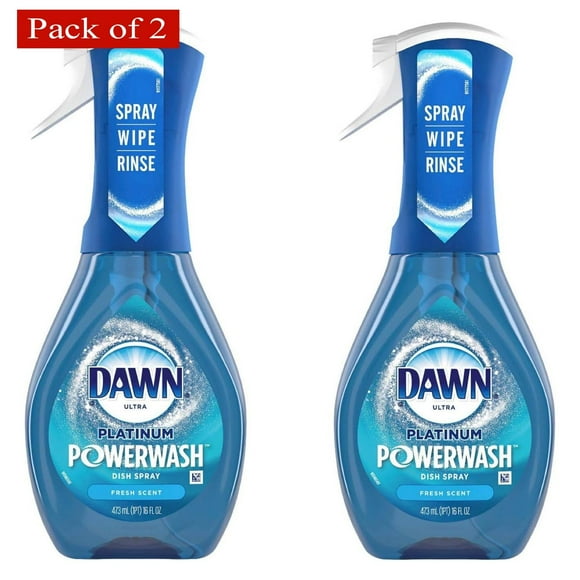 Dawn Platinum Powerwash Dish Spray, Dish Soap, Fresh Scent (Pack Of 2)