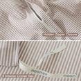 thumbnail image 2 of MooMee Striped Duvet Cover Set Full 100% Washed Cotton Linen Like Textured Breathable 3-Piece (Orange& White Pinstripes), 2 of 8
