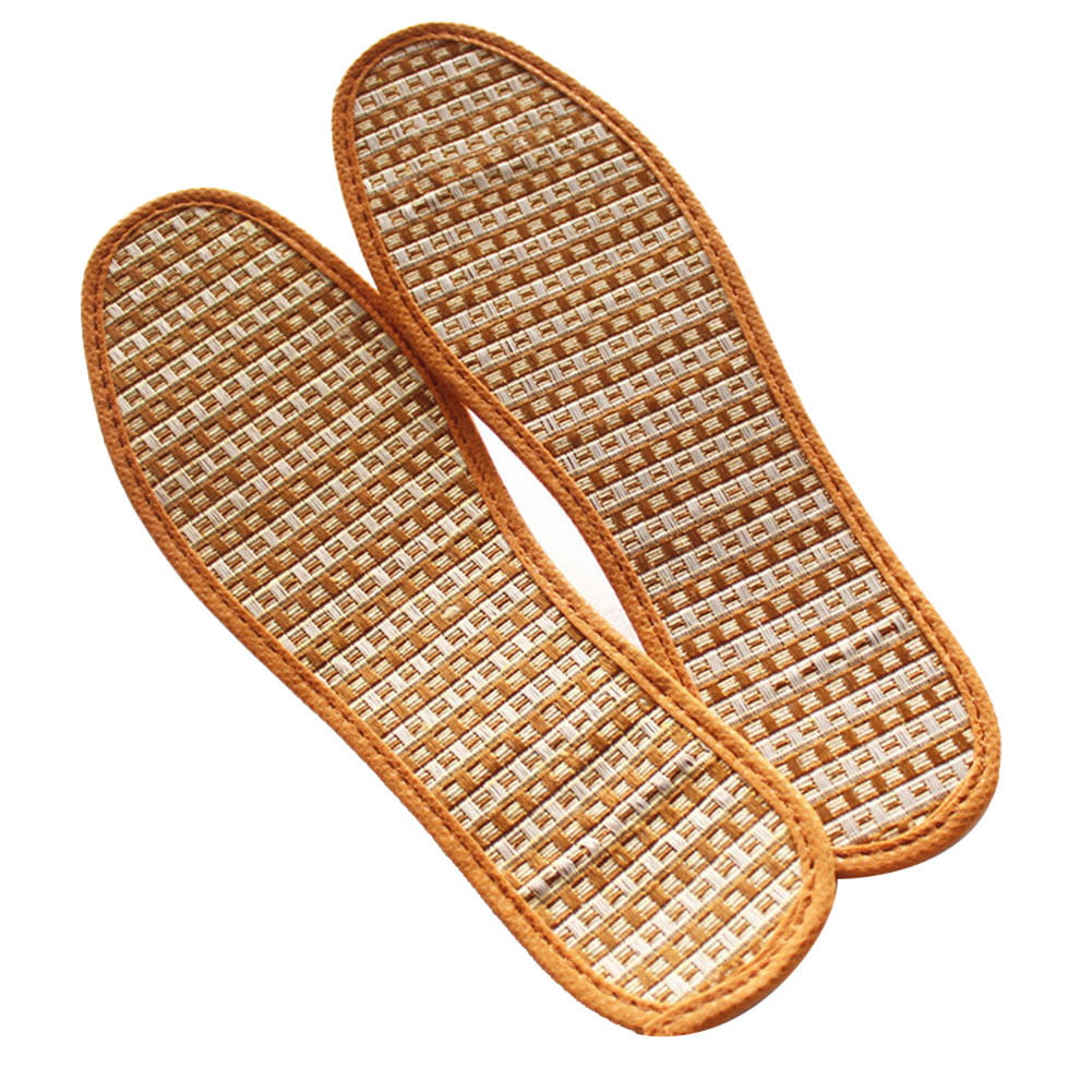 1Pair Breathable Anti-Bacterial Bamboo Charcoal Hand-Woven Shoe Pads Insoles Dot 