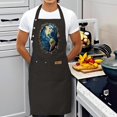 thumbnail image 4 of 2 Pack Adjustable Bib Apron with Earth Illustration & Decorative Border 2 Pockets Perfect for Cooking & Chef Use for Men & Women, 4 of 6