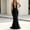 Black, variant on Women's Deep V-Neck Maxi Dress Sleeveless Halter Ruched Bodycon formal Cocktail Party Evening Dresses Wine S(S)
