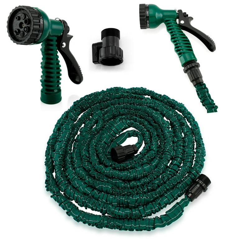 CozyBox 50ft Expanding Garden Hose Heavy Duty Flexible No-Kink Expandable Extra-Strength Water Hose with Multi-Setting Spray Nozzle and Hose Holder Blue Green Black - 25ft 50ft 75ft 100ft 150ft