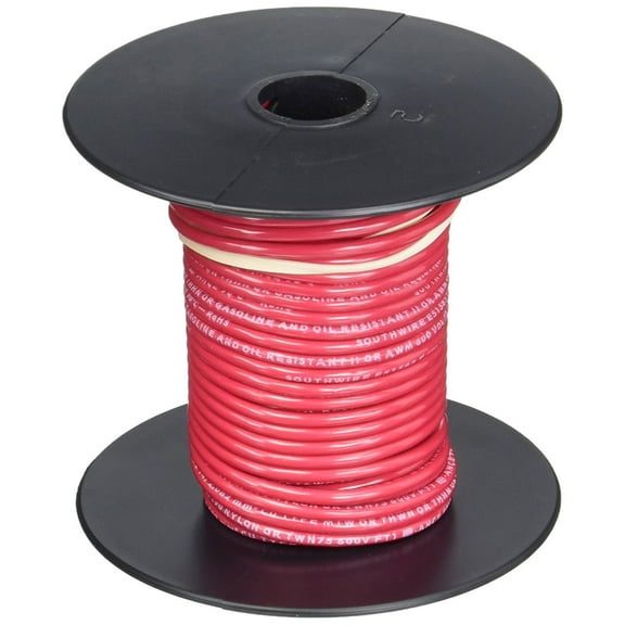 Southwire 22957583 50' 14 Gauge Red Stranded THHN Wire