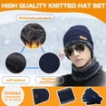 thumbnail image 3 of Tumao 3 PCS Winter Hat Scarf Gloves Set, Slouchy Beanie 3 in 1 Warm Set, Thermal Knitted Winter Hats, Warm Thick Fleece Lined Neck Warmer, Gifts for Women & Men, 3 of 6