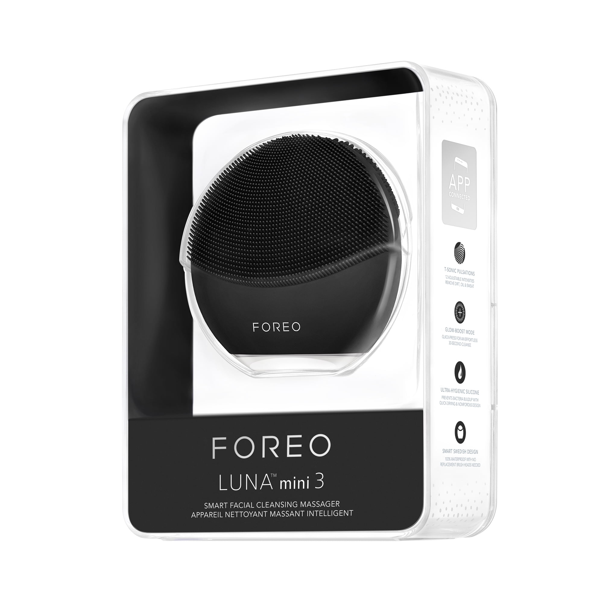FOREO, LUNA MINI 3 Cleansing Facial Brush, Midnight Black