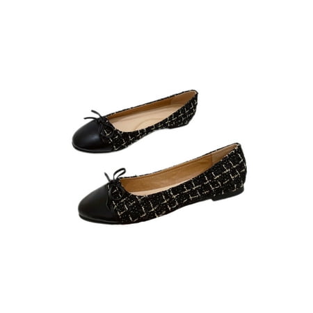 

Gomelly Ladies Lightweight Boat Shoes Slip Resistant Low Top Work Outdoor Comfort Memory Foam Flats Black Gold 4.5