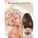 thumbnail image 3 of Set de gorro satinado Vettres Floral con coletero para cabello rizado, 3 of 7