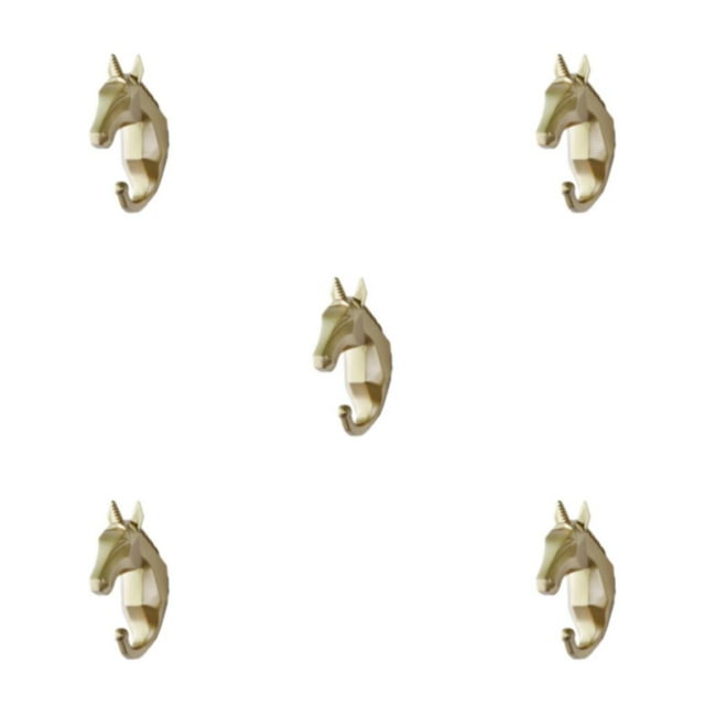 Maytalsory Animal Head Key Hook Sturdy And Durable Construction Adding Touch Of Whimsy golden(horse) 5Set