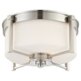 thumbnail image 1 of Nuvo Lighting 64711 - 2 Light Brushed Nickel White Satin Glass Shade Ceiling Light Fixture (Wright - 2 Light Medium Flush Fixture w/ Satin White Glass), 1 of 2