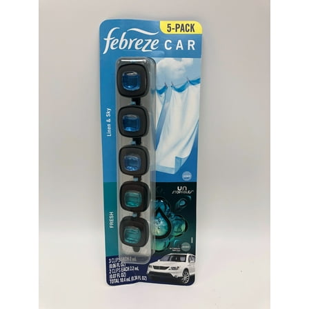 Febreze Air Freshener Car Vent Clips Assortment, 5 Count (Linen & Sky   Fresh)