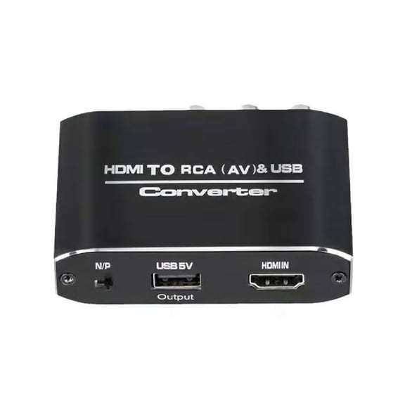 TAPDRA For HDMI to RCA Converter Black Aluminum, 1080P Support, for Analog Video & Audio Output