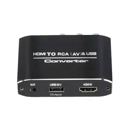TAPDRA For HDMI to RCA Converter Black Aluminum 1080P Support for Analog Video & Audio Output