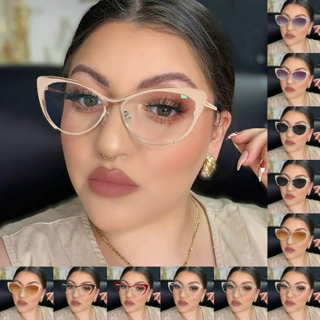 Sexy Fashion Cat Eye Glasses Clear Lens Hot Frames For Adult Small for Women 48mm Small Frame for Juniors 90s Women compatible with Polarized Glasses for Women Cat Eye Fashion Glasses for Men Glasses