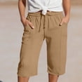 thumbnail image 2 of Girls Pants Kids High Waist Solid Color Pocket Casual Pants Comfortable Everyday Brown 10-11 Years, 2 of 6