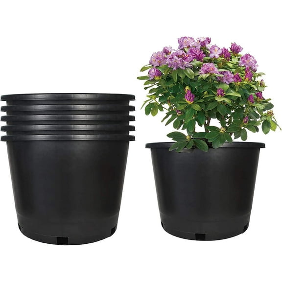 Labwork 5-Pack 25 Gallon Premium Black Nursery Pot Plant Container Garden Planter Pots (25 Gallon)