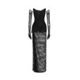 thumbnail image 1 of Vestido bellabarnetten Thandiwe de encaje sin tirantes maxi negro, 1 of 8