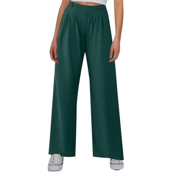 SNKSDGM Women's Plus Beach Pants for Women See Through Dress Pants Women Tall Plus Women's Wide Leg Pants Elastic High Waisted Knit Casual Palazzo Pants Trousers with Pockets L