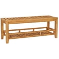 thumbnail image 3 of Teak Wood Wood Bahama Outdoor Patio Bench / Shower Stool, 47 inch, 3 of 5