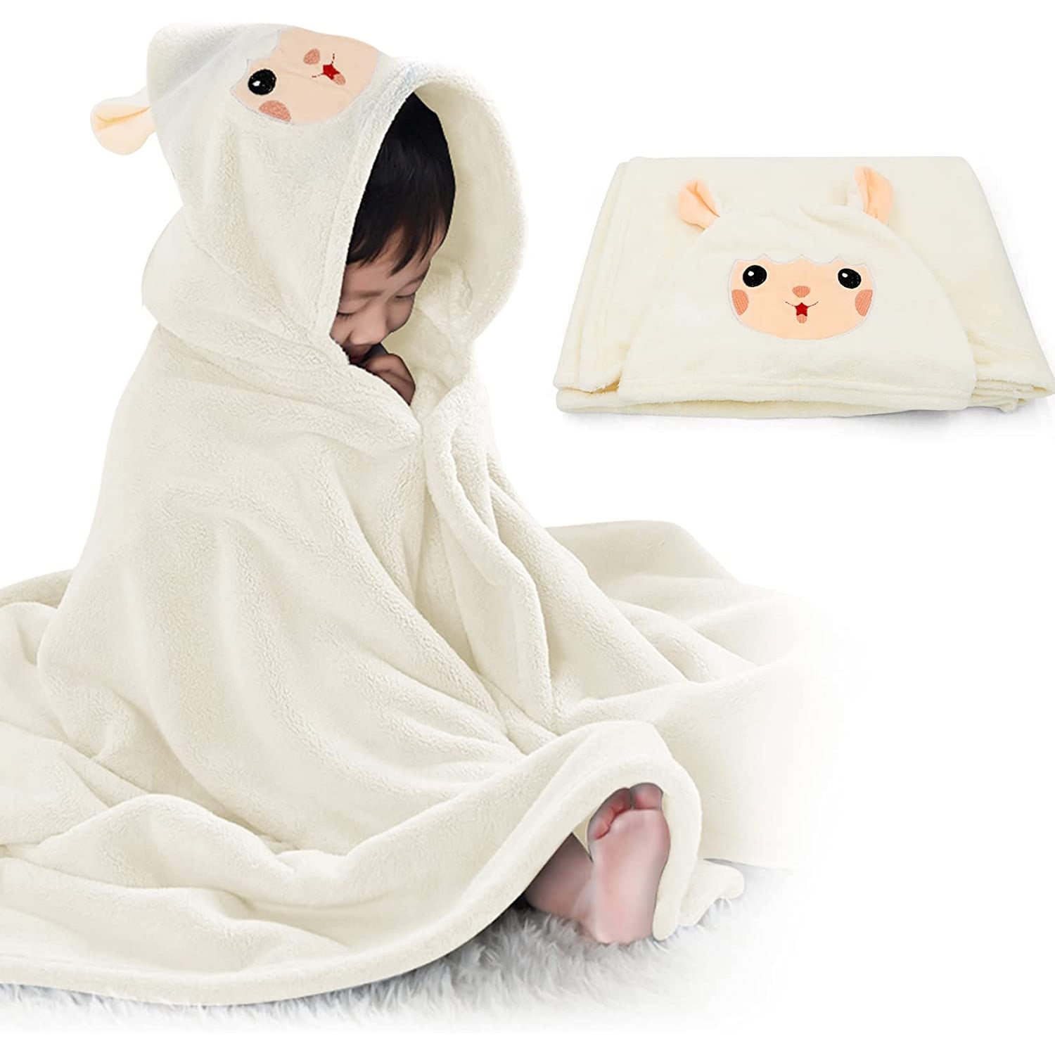 Baby Hooded Bath Towels, Baby Bath Bathrobe Blankets for Toddlers for