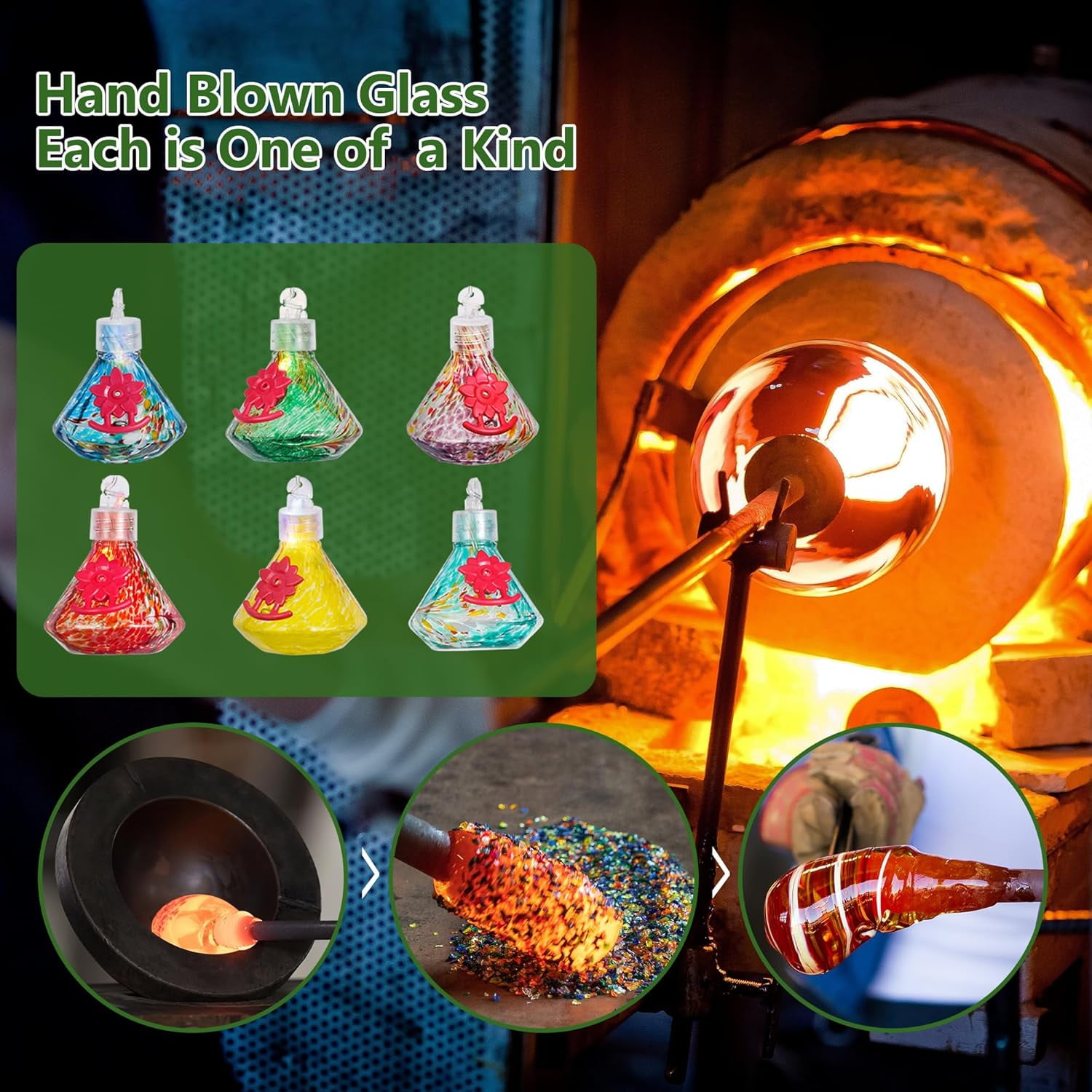 Solar-Powered Wind Chimes Hummingbird Feeders for Outdoor Use