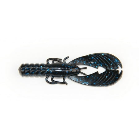 UPC: 0824590302920 | Xzone Muscle Back Craw Soft Plastic Craw 8 pack Black Blue Flake Length 3 1/4 inch