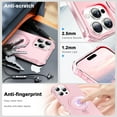 thumbnail image 3 of Allytechgroup Magsafe Compatible for Apple iPhone 16 Pro Max Case, [Include 1x Screen Protector] Matte Back Cover Magnetic Slim Fit Ring Holder Kickstand Bumper Case for Women Men, Pink, 3 of 6