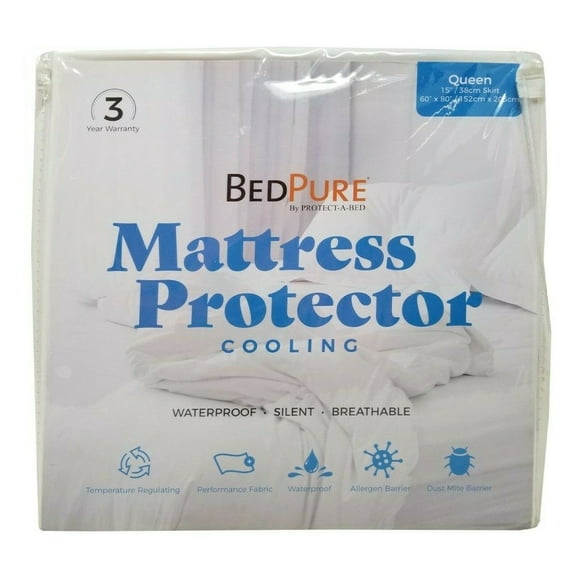 BedPure by Protect-A-Bed Waterproof Mattress Protector Cooling - Queen 60"x80"