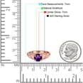 thumbnail image 4 of Natural Amethyst Rose Tone Silver Size-9 Art Deco Round Vintage Style Filigree Design Halo CZ Wedding Engagement Ring For Women 925 Sterling Silver Gifts For Her, 4 of 6